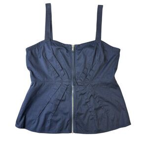 Marc by Marc Jacobs Cami Top Zip Front Blue Women's size 10 Minimalist